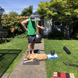 Derek & Bonnie Derek & Bonnie enjoying a Zoom Pets Session at Sheila Hamilton Movement Garden